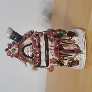🏠 Blue Sky Clayworks Heather Goldminc Poinsettia House Tea Lite Holder